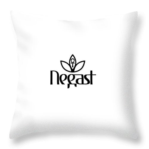 Negast Queen Logo B/W - Throw Pillow