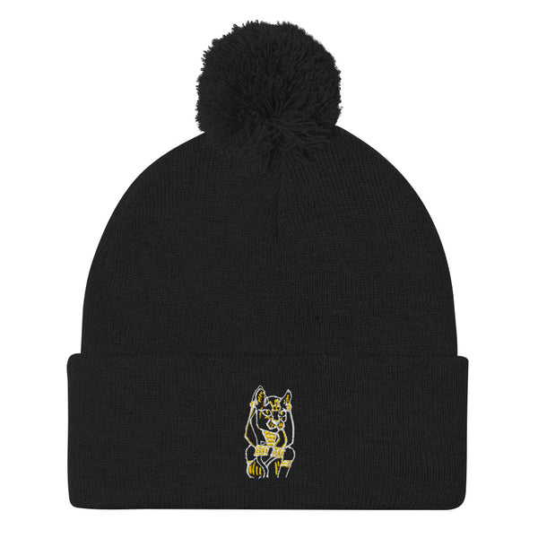 Bast Pom-Pom Beanie